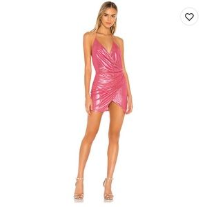 Pink Superdown Missie Wrap Front Dress